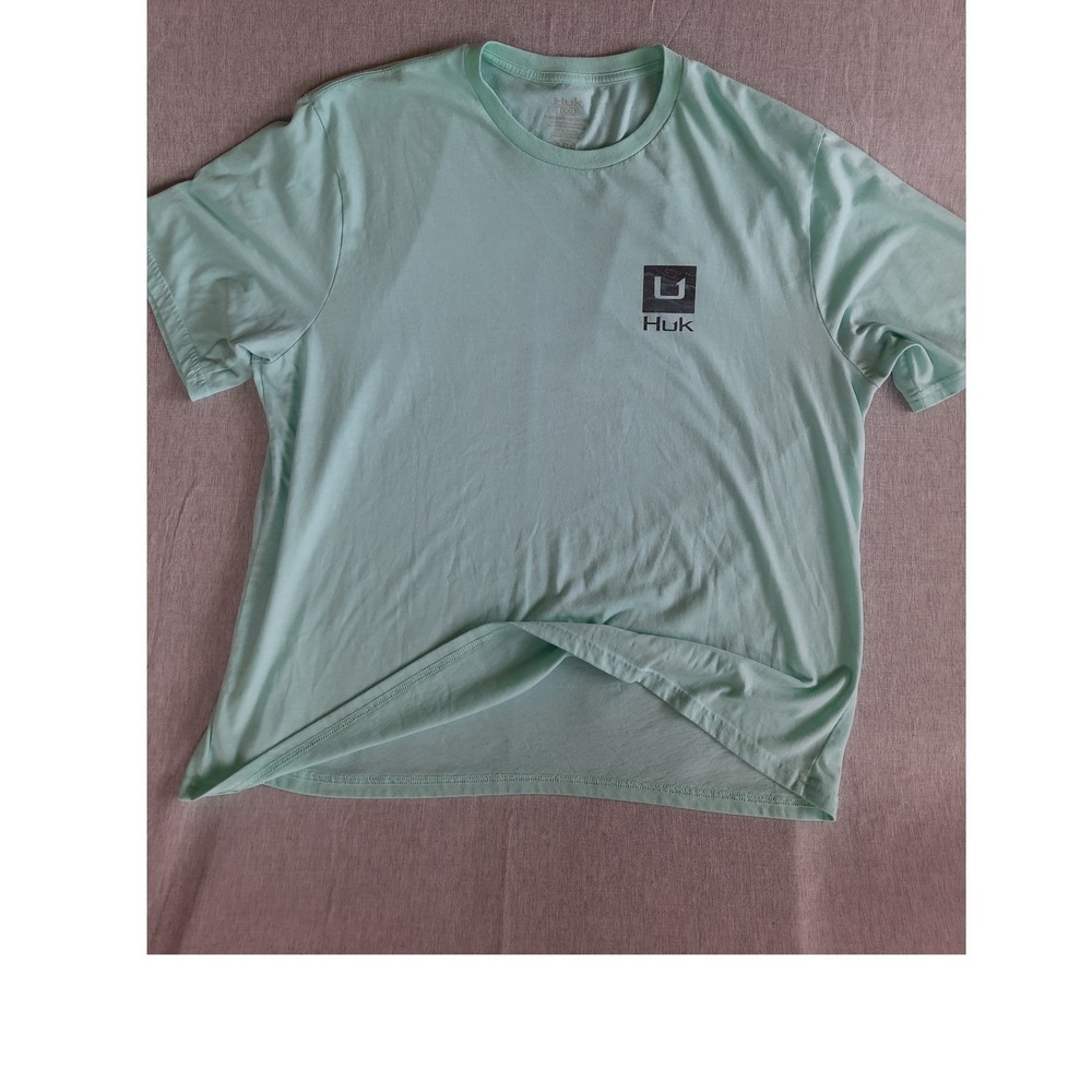Huk Men's 2XL Graphic Art Logo Tee Shirt Short Sleeve Round Neck Polyester Blend